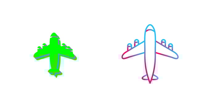 Flying Airplane Icon Design vector