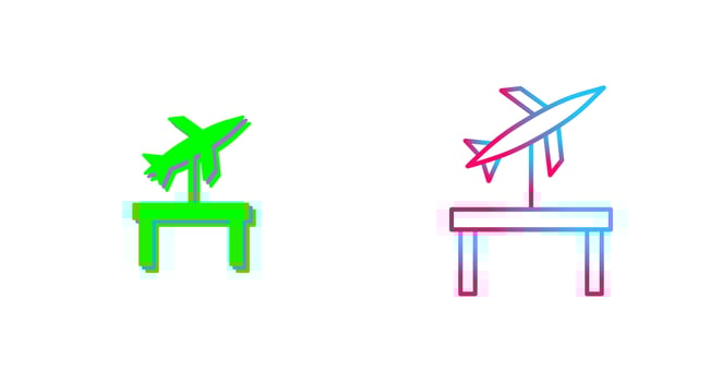 Jet Exhibit Icon Design vector