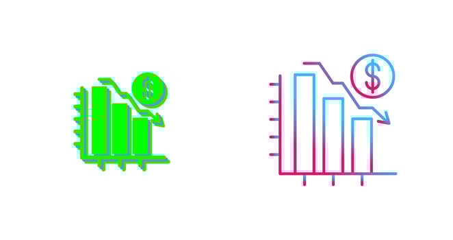 Chart Down Icon Design vector