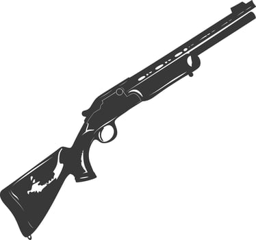 Silhouette shotgun gun military weapon black color only vector