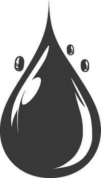 Silhouette water droplet black color only vector