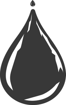 Silhouette water droplet black color only vector