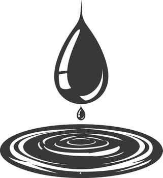 Silhouette water droplet black color only vector