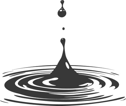 Silhouette water droplet black color only vector