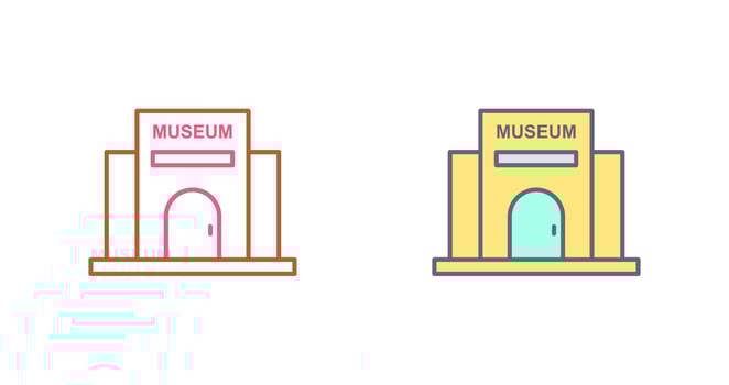 Museum Building Icon Design vector