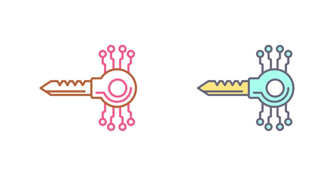 Key Code Icon Design vector