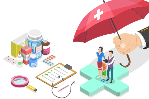 3D Isometric Flat Conceptual Illustration of Family Health Care png
