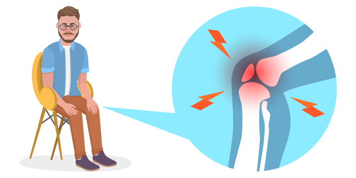 3D Isometric Flat Conceptual Illustration of Knee Problems png