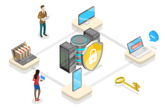 3D Isometric Flat Conceptual Illustration of Cybersecurity Software png