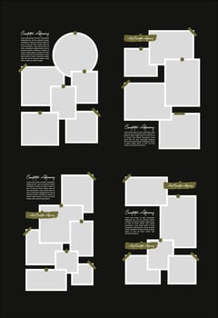 Set Pictures or photos frame collage abstract photo frames and digital photo wall template vector