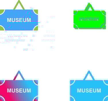 Museum Tag Icon Design vector