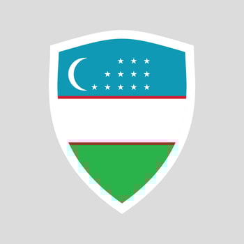 Uzbekistan Flag in Shield Shape frame vector