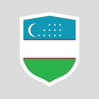 Uzbekistan Flag in Shield Shape frame vector