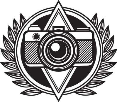 photography logo design black and white illustration vector