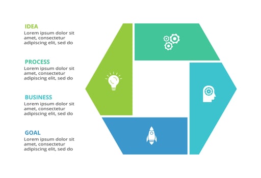Abstract arrows of graph, diagram with 4 steps, options, parts or processes. business template for presentation vector