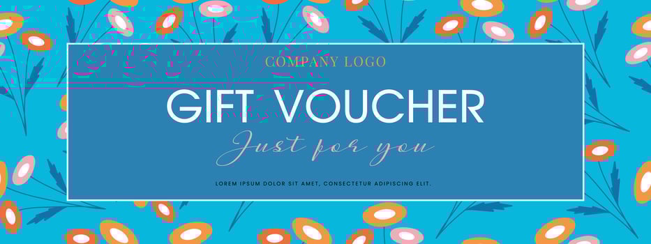 Gift voucher template. Gift certificate on a floral abstract background. vector