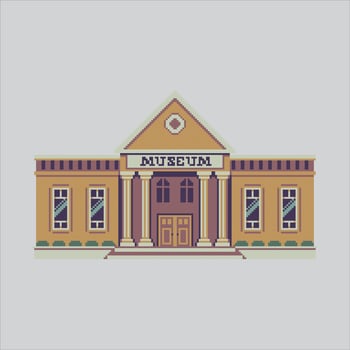 Pixel art illustration Museum. Pixelated Museum. Museum Building pixelated for the pixel art game and icon for website and game. old school retro. vector