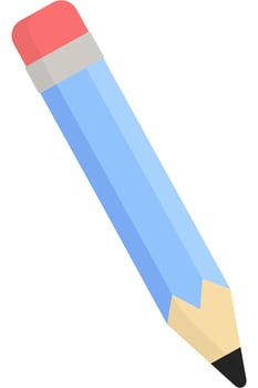 Cartoon pencil isolated on white background. vector