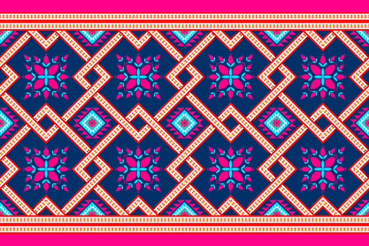 Abstract geometric ethnic pattern. Abstract geometric ethnic pattern on dark blue background. Can be used in fabric design for clothing, textile, wrapping, background, wallpaper, carpet, embroidery vector