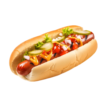 Satisfying Hot Dog Snack Perfectly Cut png