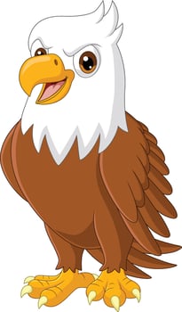 Cartoon bald eagle smiling vector