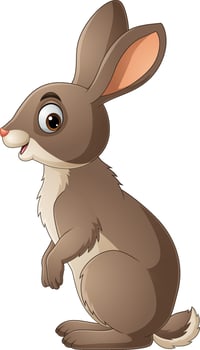 Illustration of cartoon funny rabbit vector