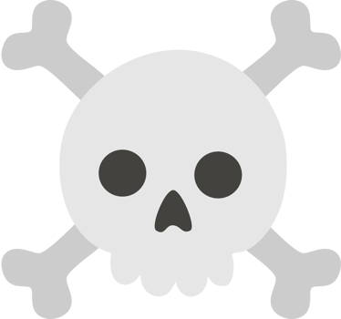 Scary skull and crossbones emoji png