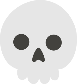 Scary white human skull emoji png