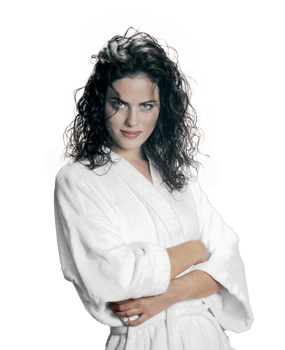 young model with wet hair talking on the phone png