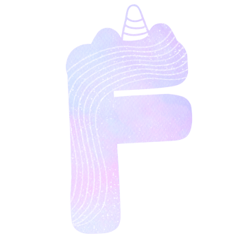 Cute unicorn alphabet watercolor png