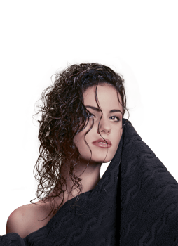 young model with wet hair talking on the phone png