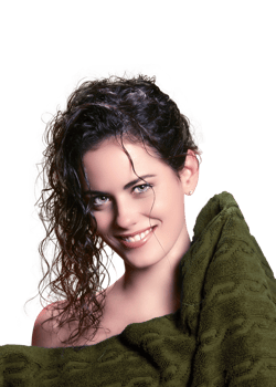 young model with wet hair talking on the phone png