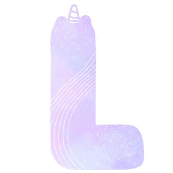 Cute unicorn alphabet pastel watercolor png