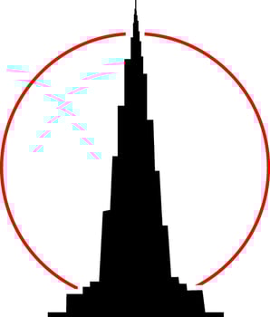 Burj Khalifa illustration with golden color vector
