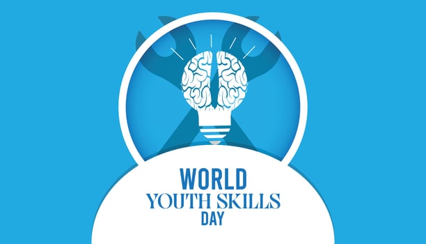 world youth skills day observed every year in July. Template for background, banner, card, poster with text inscription. vector