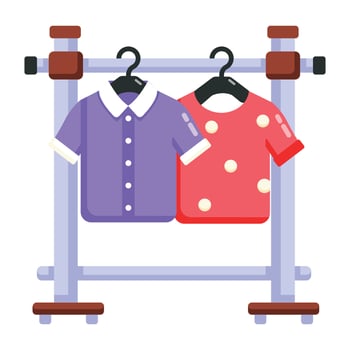 Trendy Hanging Shirts vector
