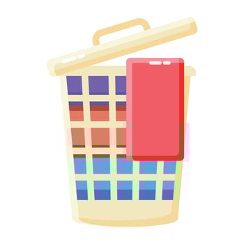Trendy Laundry Basket vector