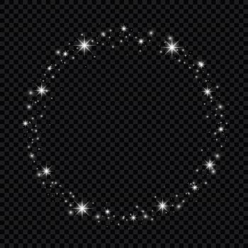 Effect sparkling stars light burst explosion, flickering and flashing lights. collection of different light effects on black background. transparent lens flares and lighting effects. design. vector