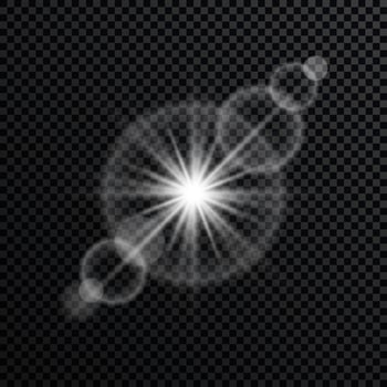 Effect sparkling stars light burst explosion, flickering and flashing lights. collection of different light effects on black background. transparent lens flares and lighting effects. design. vector