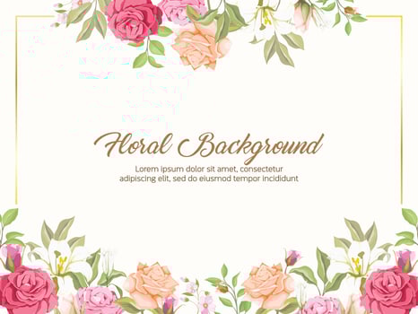Elegant Floral Wedding Background Template Design vector