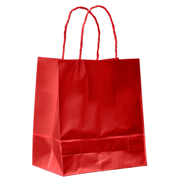 Red paper bag. Paper shopping bag isolated. Zero plastic waste carton shopping bag. Eco friendly substitute to plastic bags png