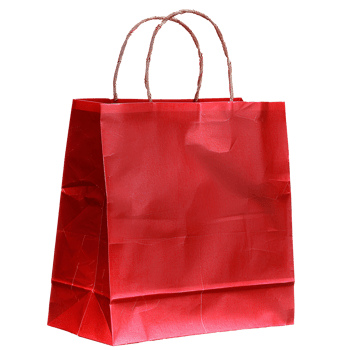 Red paper bag. Paper shopping bag isolated. Zero plastic waste carton shopping bag. Eco friendly substitute to plastic bags png