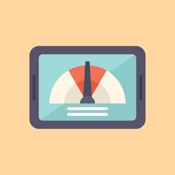 Vintage speedometer icon on peach background vector