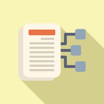 Flat design icon of document workflow vector