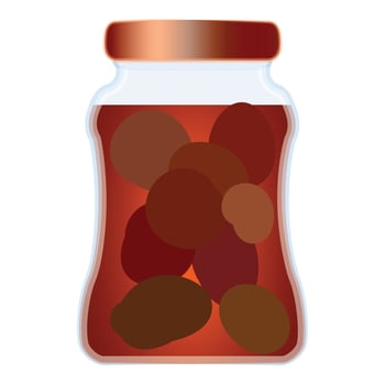illustration of glass jar with colorful spheres vector
