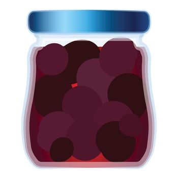 Cartoon illustration of a jar of jam vector
