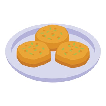 Plate of cartoon cookies illustration vector