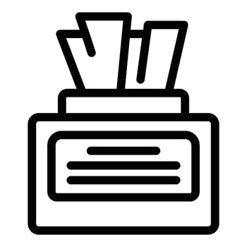 Black and white line art icon of a fast food french fry container vector