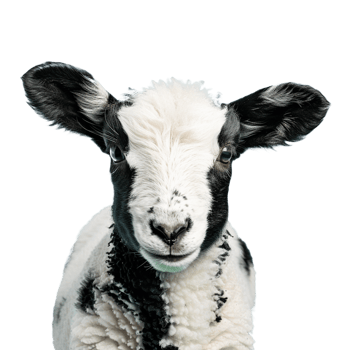 A sheep isolated on transparent background png