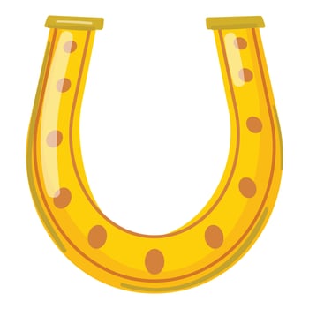 Vibrant illustration of a golden horseshoe symbolising luck and fortune vector